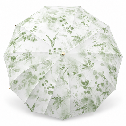 Manual 16 Double-Rib Ink-Dyed Green Maple – Outer Print Umbrella