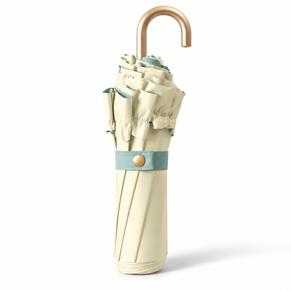 Sea Salt Cheese Three-Fold Mini Gold Hook Ruffle Umbrella